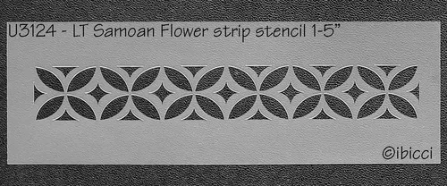 ibicci LT Samoan Flower strip stencil 1.5"